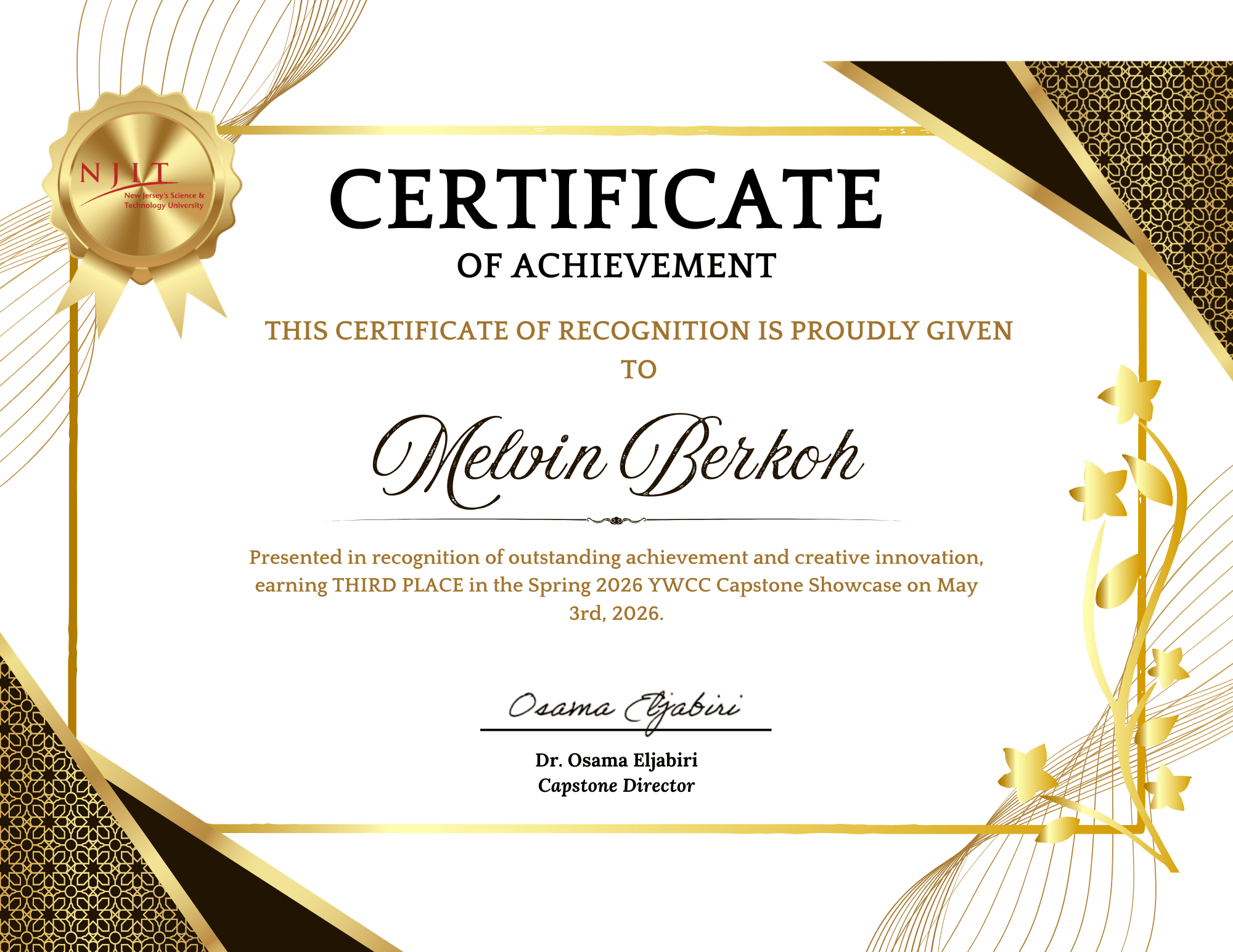 PolicyScope senior capstone third overall certificate