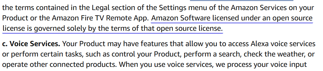 PolicyScope highlighted clause on an Amazon policy page